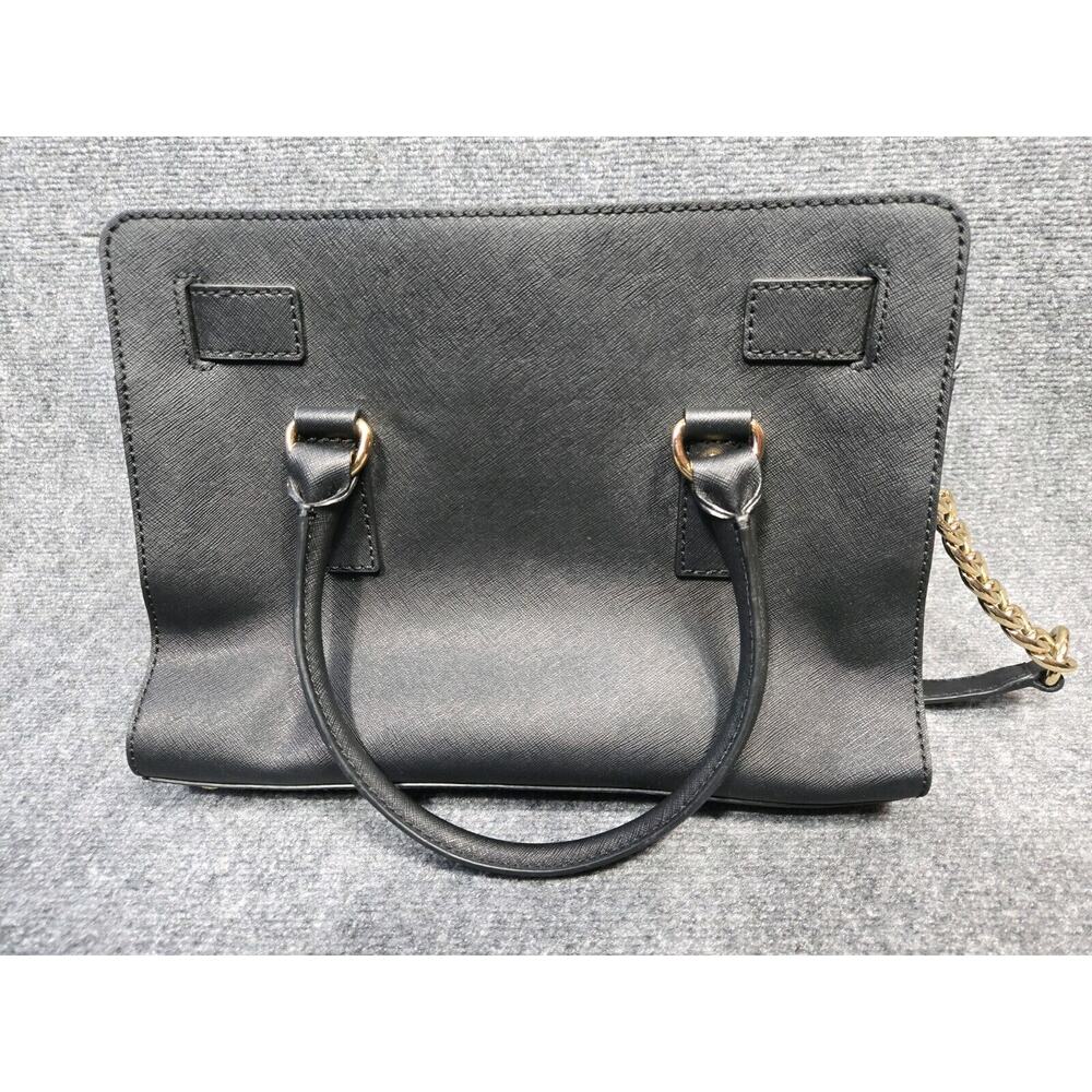 Michael Kors Hamilton EW East West Satchel Black Hamilton Leather Gold bag - Picture 2 of 14